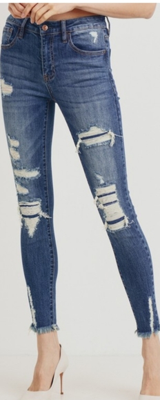 Distress ankle skinny jeans - Picture 7 of 8